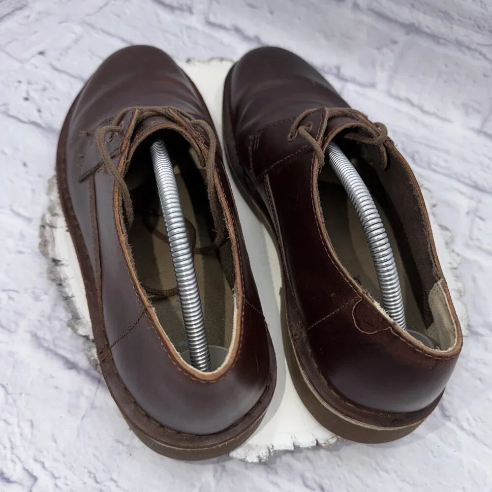 Clarks Mens Size 10 Bushacre Chukka Brown Leather Low Cut Shoes